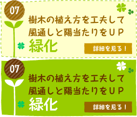 樹木の植え方を工夫して風通しと陽当たりをＵＰ